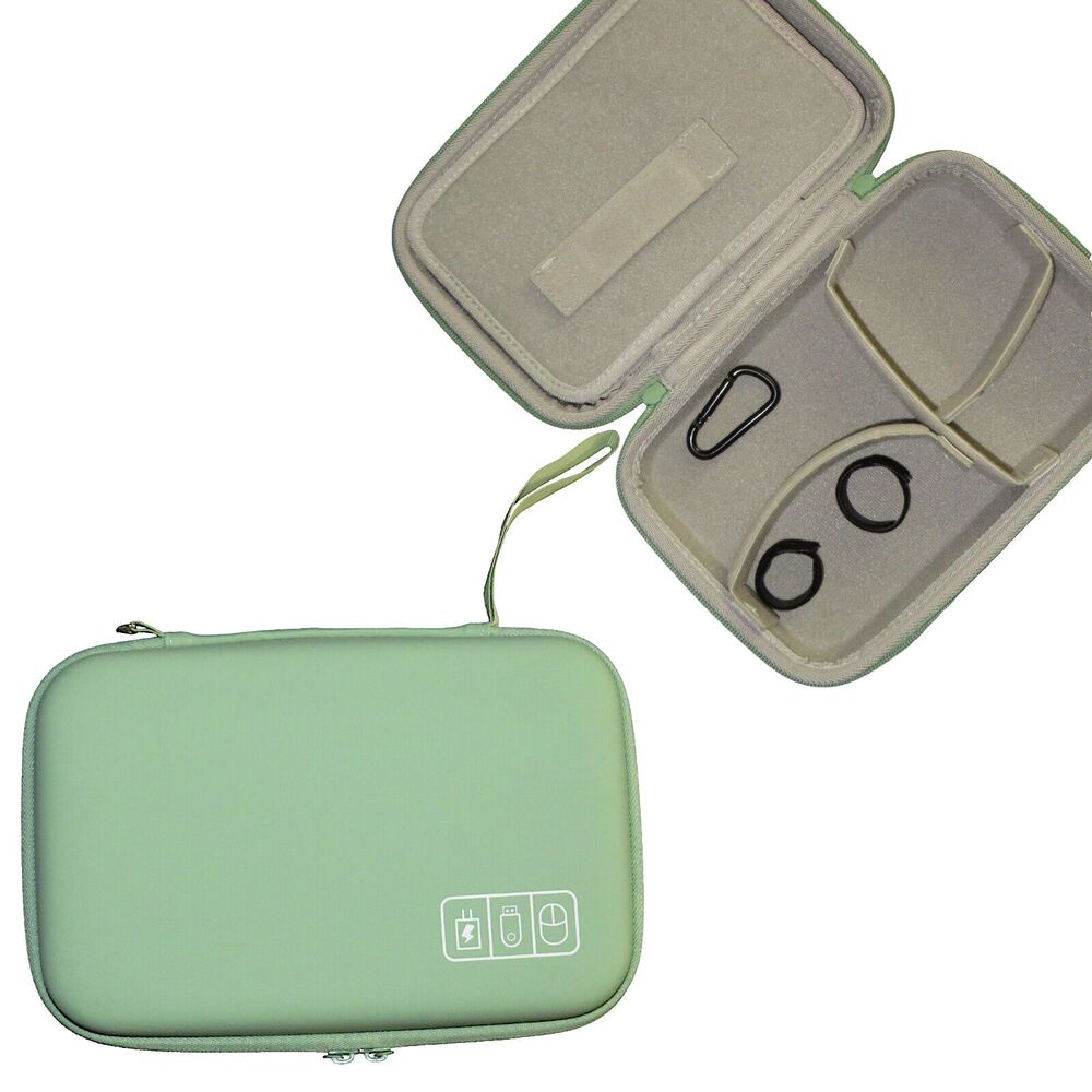 Mosiso Green Electronic Modular Organizer Zip Hard Side Travel Case